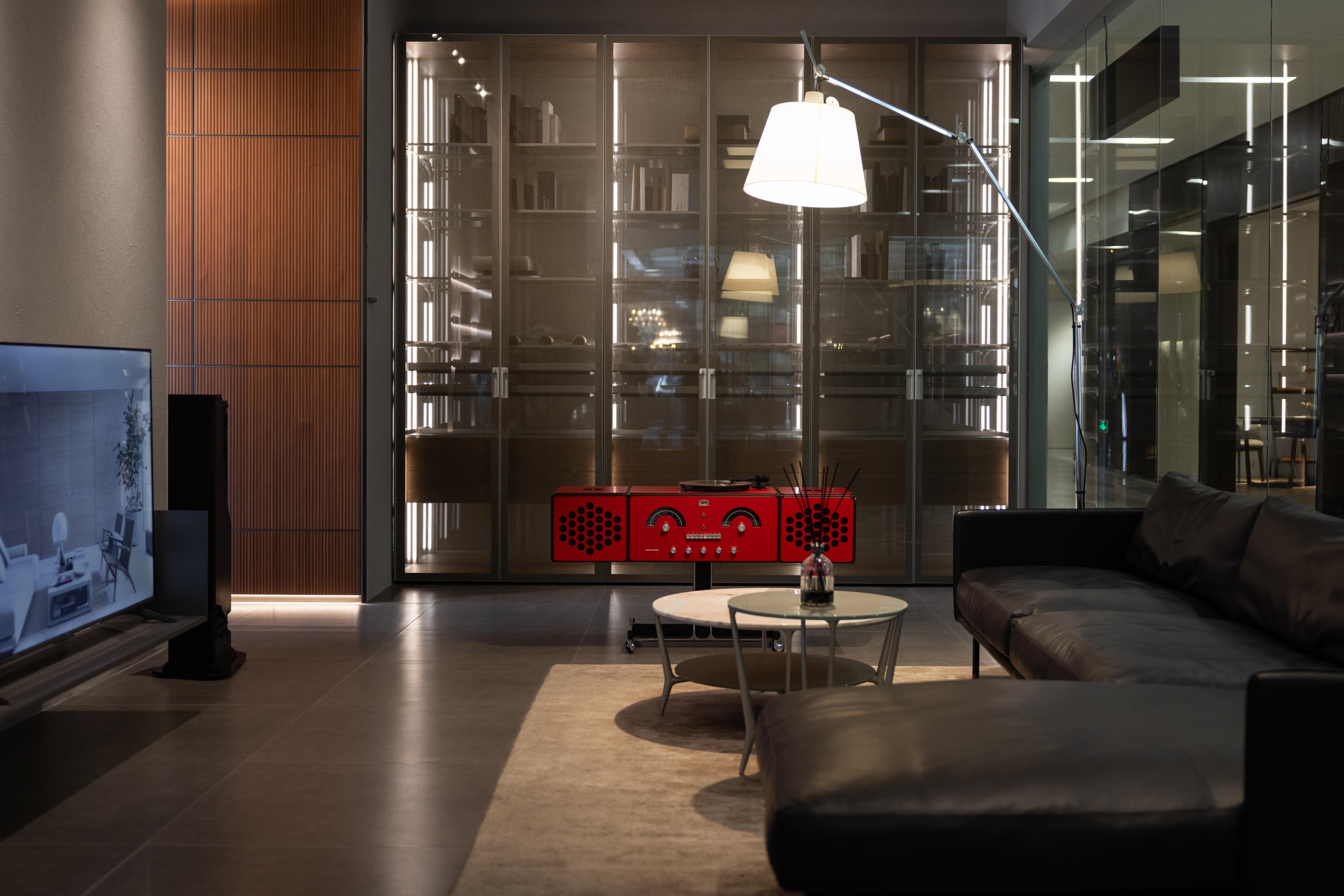 Lifestyle collection in a warm residential space with fireplace