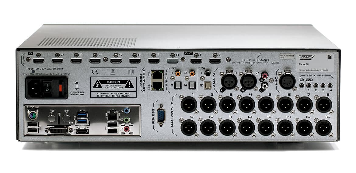 Altitude16 rear panel with XLR, HDMI and digital audio connections