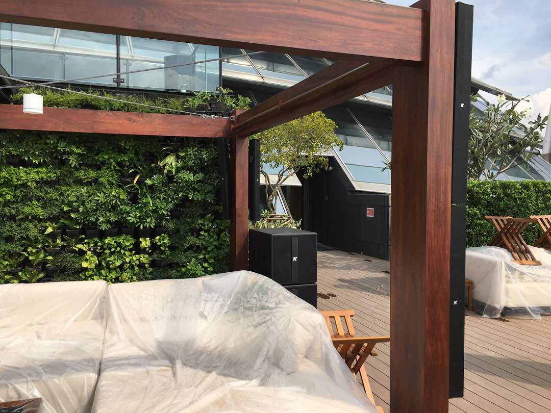 Restaurant and social seating areas tuned for clear conversation at the table, with low-end support that keeps playlists full and warm without overpowering the room.